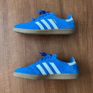 Adidas Samba ADV Bluebird, White & Gum Skate Shoes